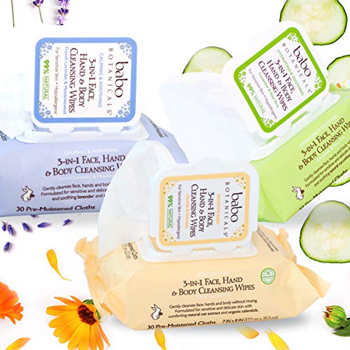 Babo Botanicals Baby Wipes - Gentle 3-in-1 Cleansing with Cucumber & Aloe Vera - 30 ct - Image 4
