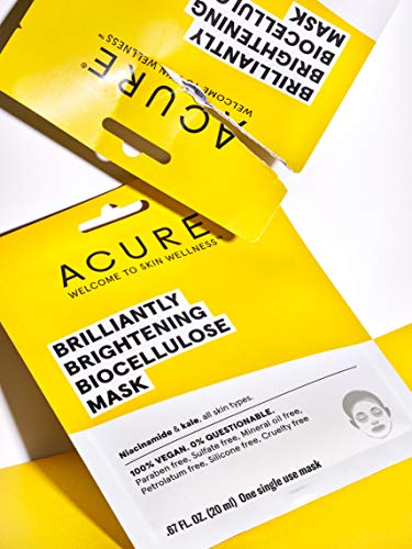 Acure Face Mask - Brightens Skin with Niacinamide & Kale, Vegan, 1 Single Use - Image 6