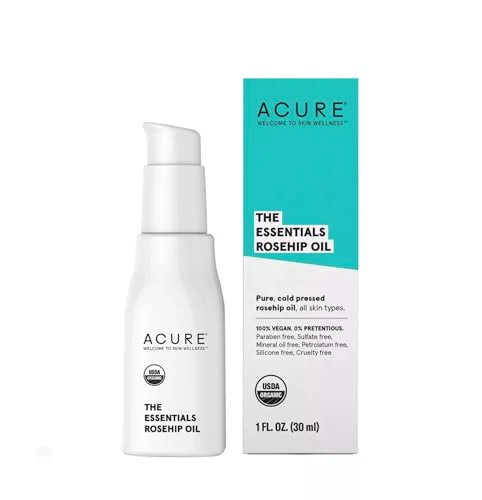 Acure Rosehip Carrier Oil - Balances Moisture, Rich in Essential Fatty Acids - 1 oz