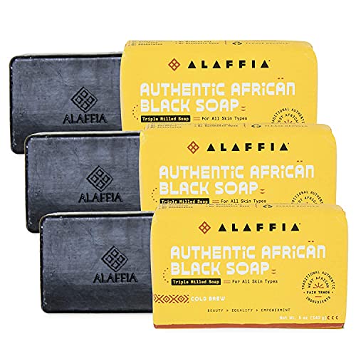 Alaffia Authentic African Black Soap Set - Detoxifying, Ultra-Moisturizing, Cold Brew - 5oz, 3 Pack - Image 2