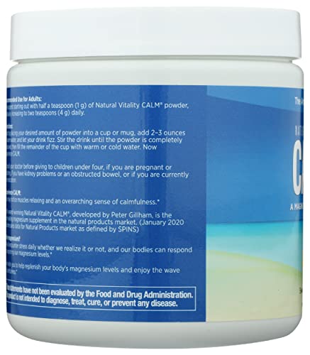 Natural Vitality Magnesium Drink Mix - Supports Calm & Stress Relief, Sweet Lemon Flavor - 8oz - Image 4