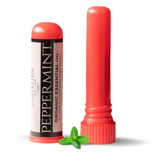 SniffElixir Nasal Inhaler - Peppermint for Headaches, Nausea Relief, & Focus - Handcrafted