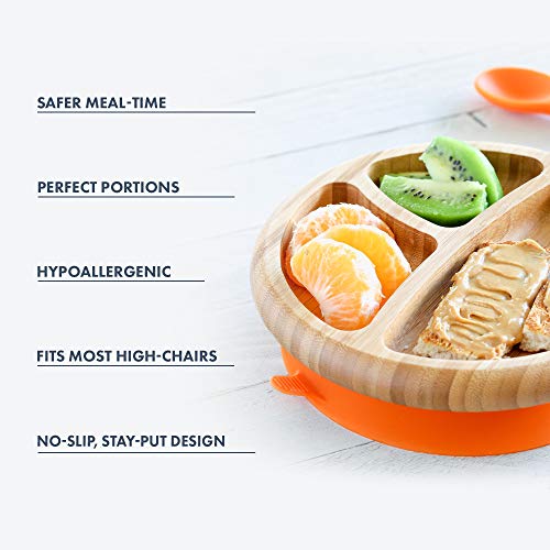 Avanchy Bamboo Baby Suction Plate & Silicone Cup - Safe, Durable, Portion Control - 8oz - Image 2