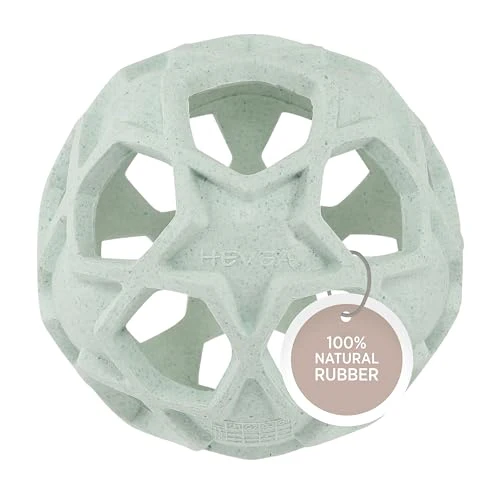 HEVEA Star Activity Ball - Stimulates Motor Skills, Plant-Based, BPA-Free, Mint - 4+ Months