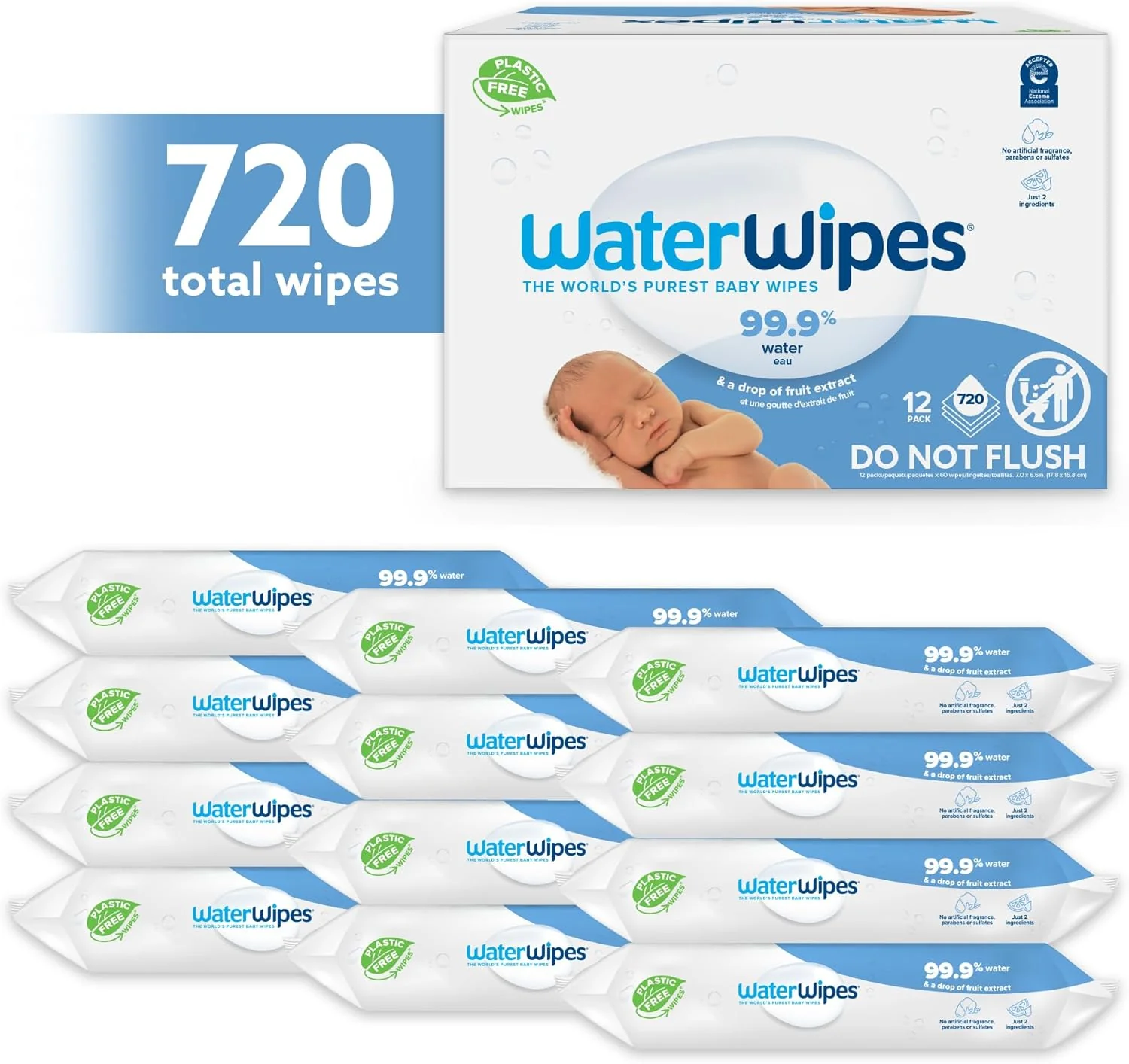 WaterWipes Baby Wipes - 99.9% Purified Water, Hypoallergenic for Sensitive Skin - 300 Count - Image 10