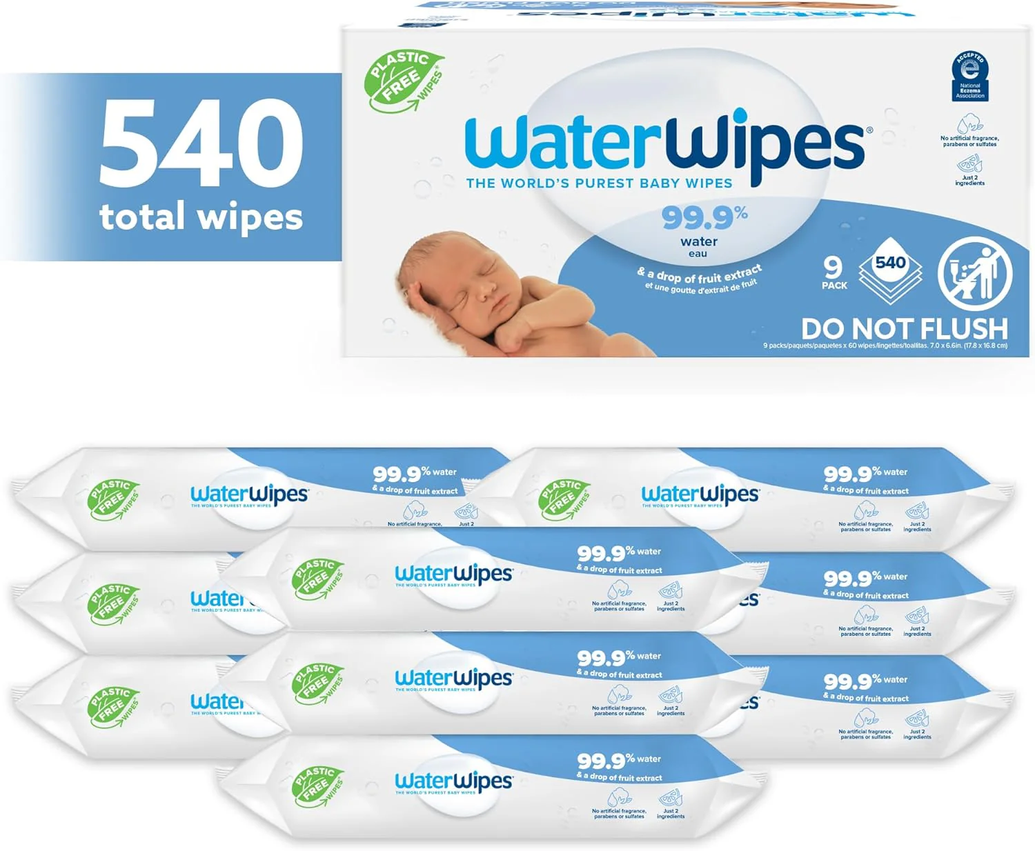 WaterWipes Baby Wipes - 99.9% Purified Water, Hypoallergenic for Sensitive Skin - 300 Count - Image 9