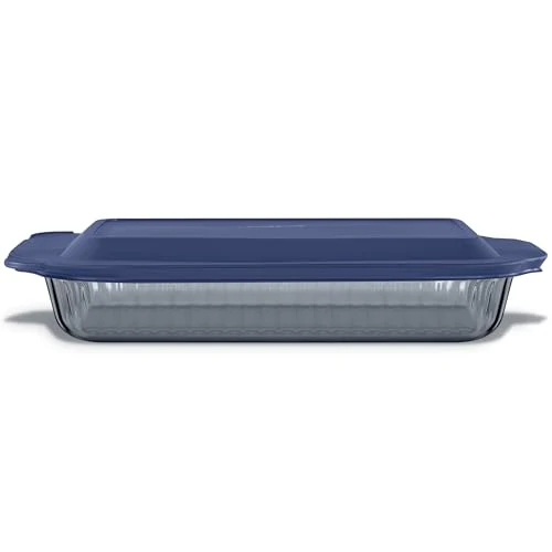 Pyrex Colors Baking Dish - BPA-Free Lid, Non-Toxic, Tempered Glass, 9"x13" Size
