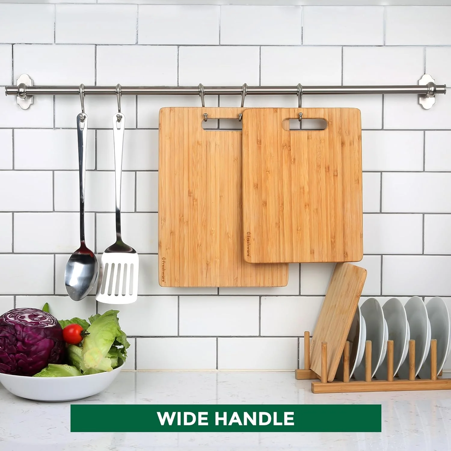 Freshware Bamboo Cutting Board Set - Knife Friendly, BPA-Free, 3 Sizes for All Chopping Needs - Image 9