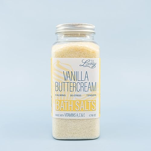 Luxiny Bath Soak & Bubble Bath - Relaxing Epsom Salts, Almond Oil, Vanilla Buttercream - 16oz - Image 2