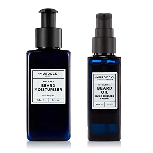 Murdock London Beard Oil & Moisturizer Set - Softens & Strengthens Facial Hair - 5.1oz & 1.7oz