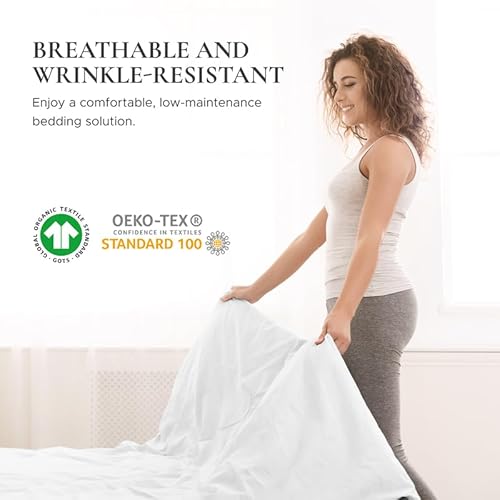 Sleep & Beyond Organic Cotton Sateen Sheet Set - Hypoallergenic, Durable & Soft - Split Cal King - Image 2