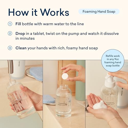 BLUELAND Foaming Hand Soap Tablets - Plant-Based, Hypoallergenic, 10 Pack for 90 Fl Oz - Image 6