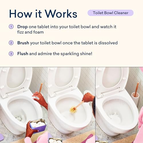 BLUELAND Toilet Bowl Cleaner Tablets - Plant-Based, No Harsh Chemicals, Fresh Lemon Cedar - 28ct - Image 6