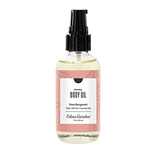 Edens Garden Body Oil - Hydrating Rose Bergamot Blend with Essential Oils for Radiant Skin - 2 oz