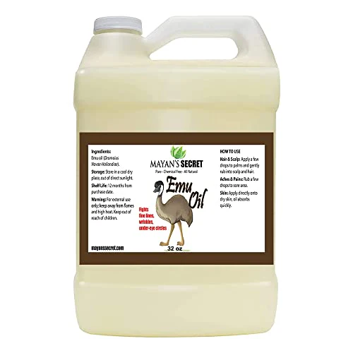 Premium Grade A Emu Oil - Hydrates Skin, Nourishes Hair, Pure & Chemical-Free - 32oz