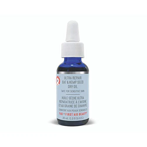 First Aid Beauty Body Oil - Nourishing Hemp & Oat Blend, Non-Greasy, 1 oz for Sensitive Skin