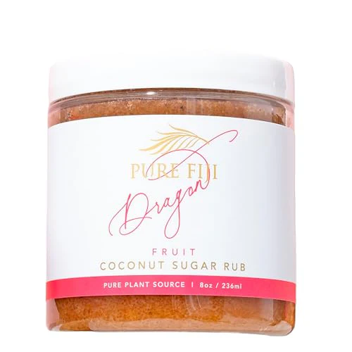 Pure Fiji Coconut Sugar Body Scrub - Deeply Hydrating, Natural Ingredients - Dragon Fruit, 8 Oz
