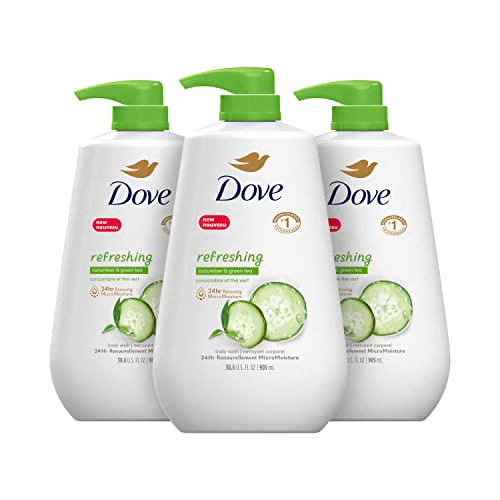 Dove Body Wash with Pump - Nourishing Cucumber & Green Tea Cleanser, 24HR Hydration - 30.6oz