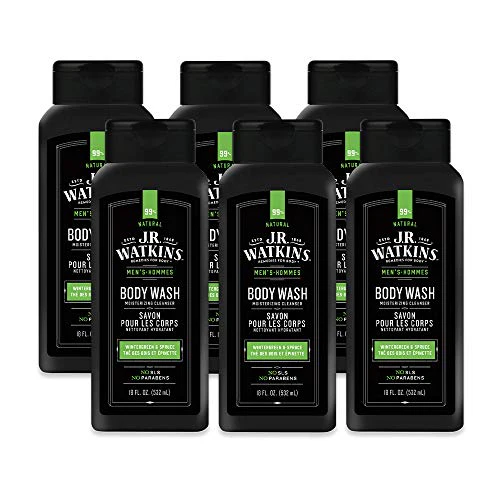 JR Watkins Body Wash - Hydrating Shower Gel, SLS-Free, USA Made, Wintergreen & Spruce - 18 Fl Oz