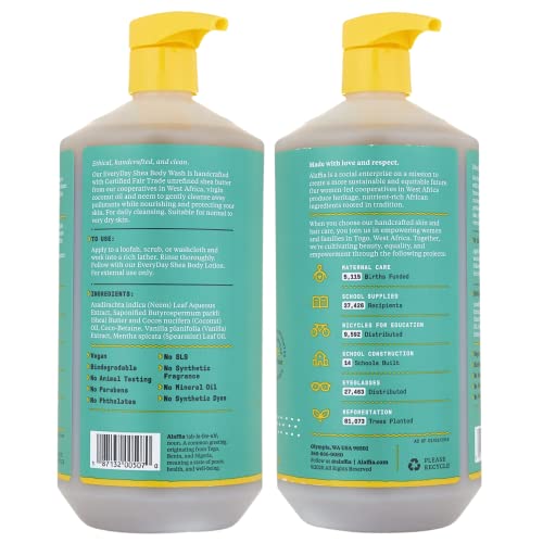 Alaffia EveryDay Shea Body Wash - Moisturizing Cleanser with Shea Butter, Vanilla Mint - 32 Fl Oz - Image 2