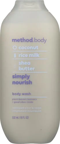 Method Body Wash - Moisturizing Coconut & Rice Milk, Paraben-Free, 65% Recycled Bottle - 18oz - Image 2