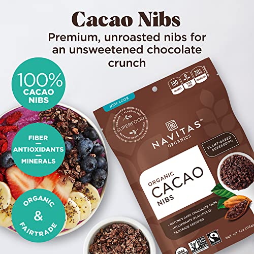 Navitas Organics Raw Cacao Nibs - Nutrient-Dense Superfood, Organic & Fair Trade - 8 oz - Image 2