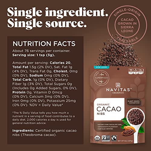 Navitas Organics Raw Cacao Nibs - Nutrient-Dense Superfood, Organic & Fair Trade - 8 oz - Image 8