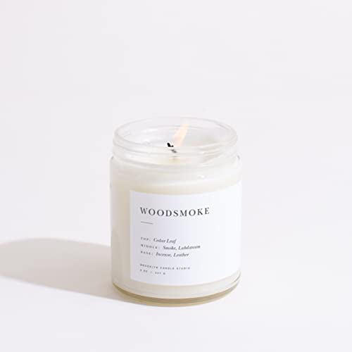 Brooklyn Candle Studio Woodsmoke Jar Candle - Luxury Vegan Soy Wax, 50 Hour Burn - 7.5oz - Image 2