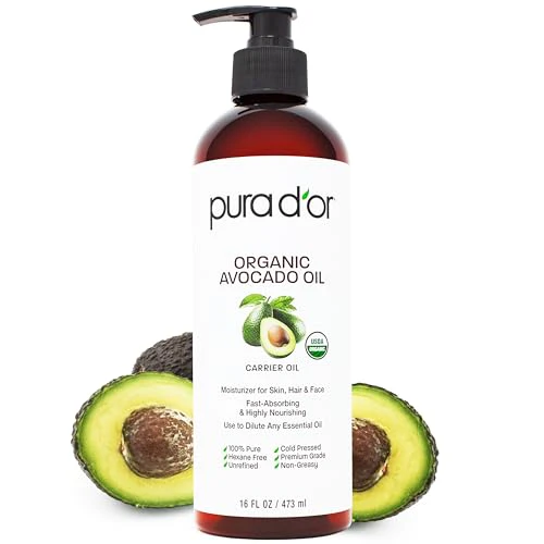 PURA D'OR Organic Avocado Oil - Nourishing Moisturizer for Skin & Hair, Cold Pressed - 16oz - Image 2