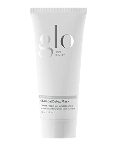 Glo Skin Beauty Charcoal Detox Face Mask - Clears Oil & Impurities, Exfoliating Jojoba Beads - 4oz