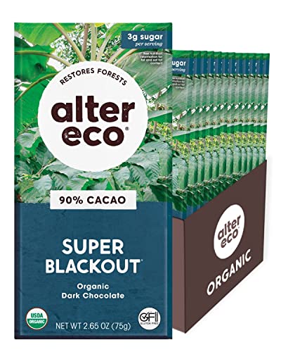 Alter Eco Dark Chocolate Bars - 90% Pure Cocoa, Fair Trade, Organic, Mint Flavor - 12-Pack - Image 2