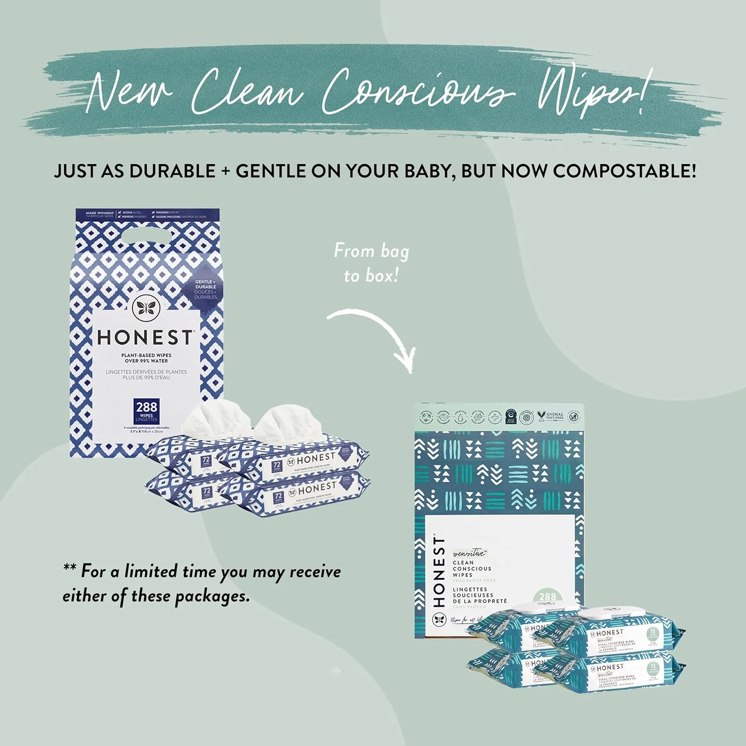 The Honest Company Wet Wipes - Hypoallergenic, Compostable, EWG Verified - 288 Count - Image 10