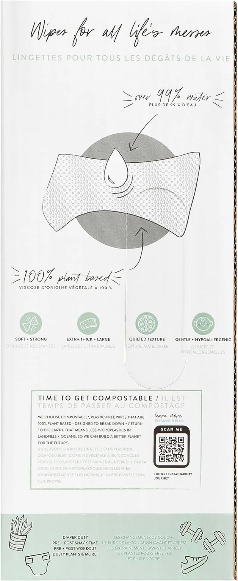 The Honest Company Wet Wipes - Hypoallergenic, Compostable, EWG Verified - 288 Count - Image 12
