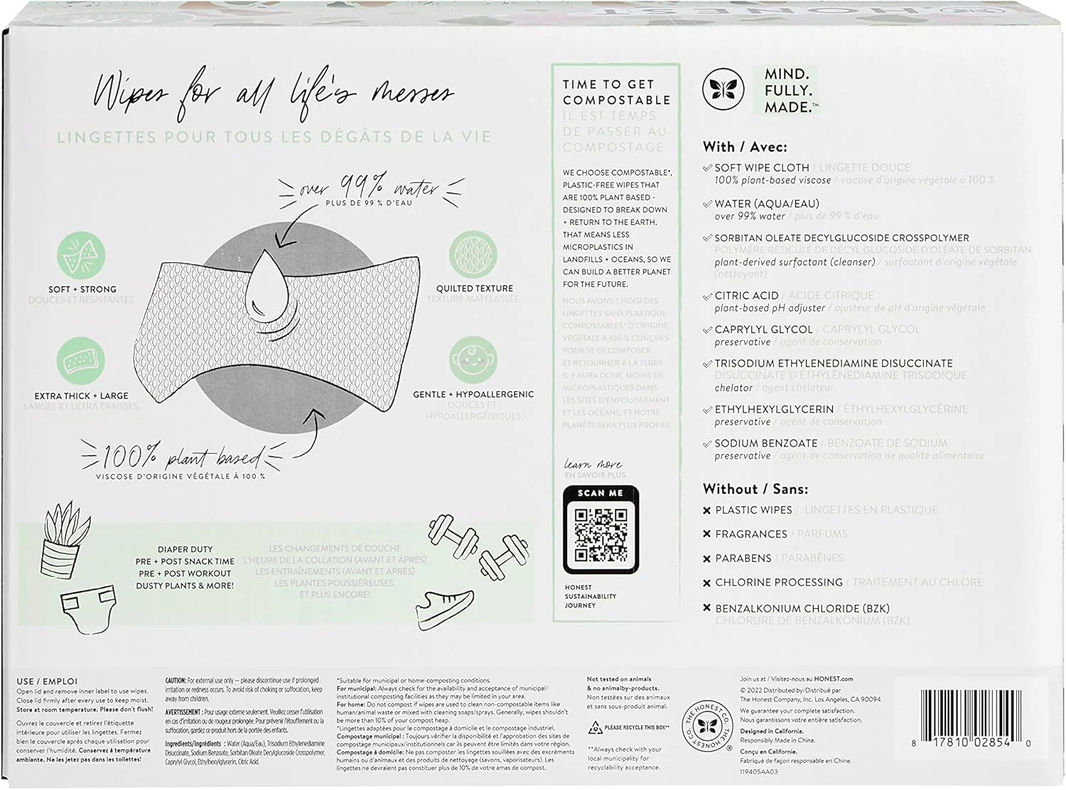 The Honest Company Wet Wipes - Hypoallergenic, Plant-Based, EWG Verified - 576 Count - Image 10