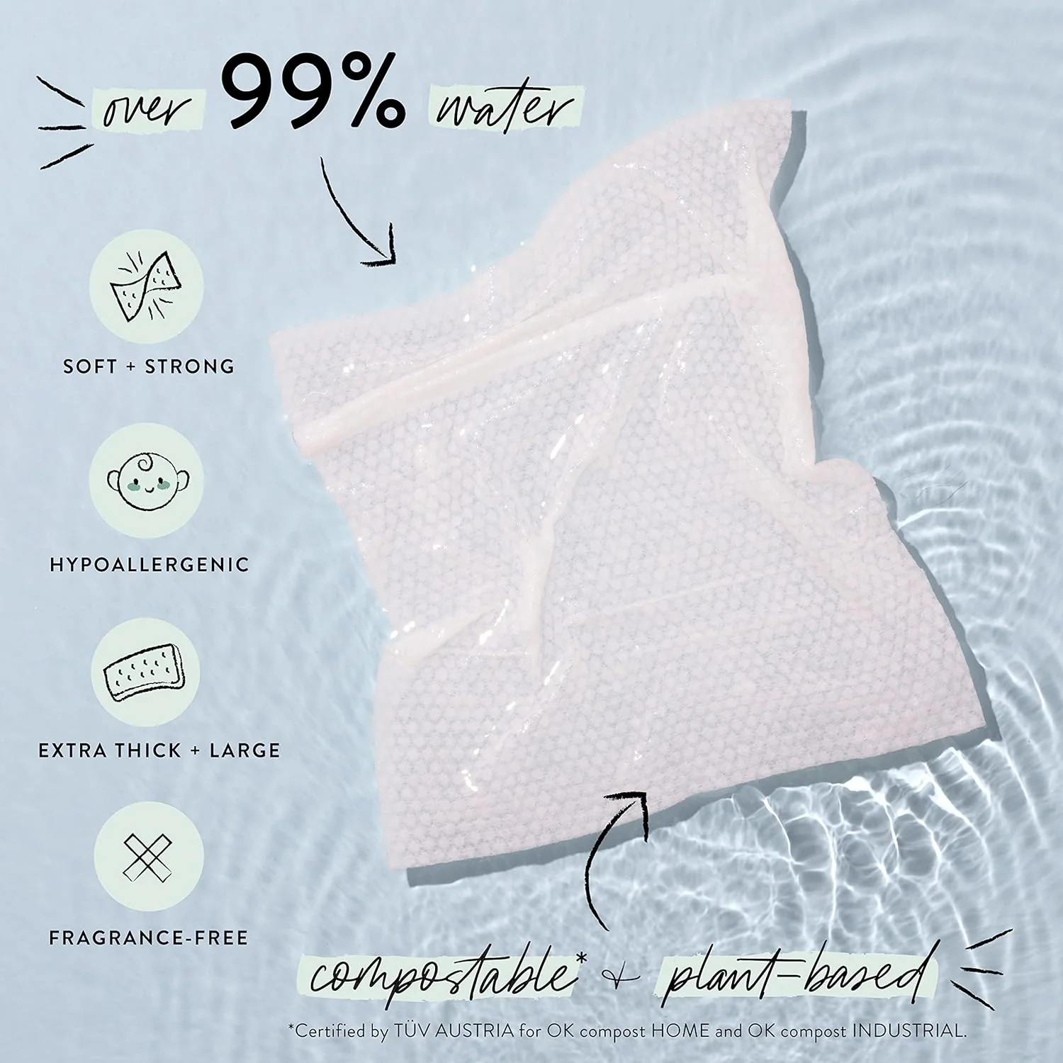 The Honest Company Wet Wipes - Hypoallergenic, EWG Verified, Compostable, 10 Count - Image 8