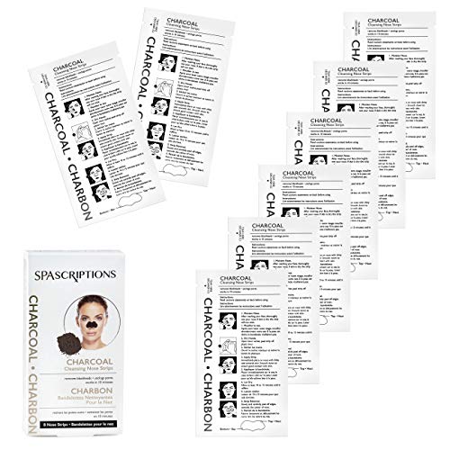 SpaScriptions Charcoal Cleansing Nose Strips - Removes Impurities, Hazelnut Scent - 8 Strips - Image 2