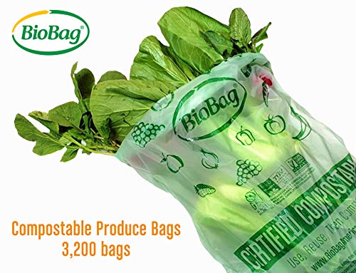 BioBag Compostable Produce Bags - Certified Compostable, GMO-Free, 3200 Bags, 11x17 - Image 2