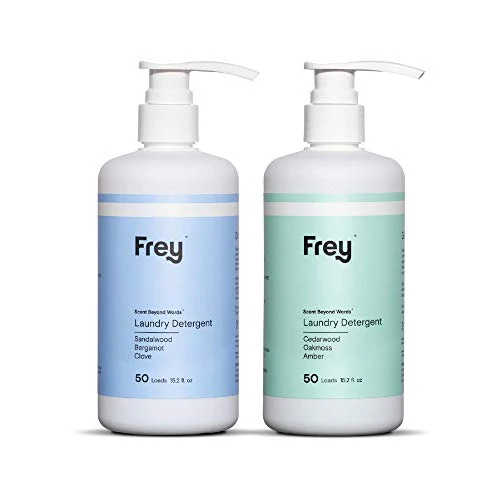 Frey Concentrated Laundry Detergent - Natural Cleaning Power, Sandalwood Cedarwood Scent - 50 Loads