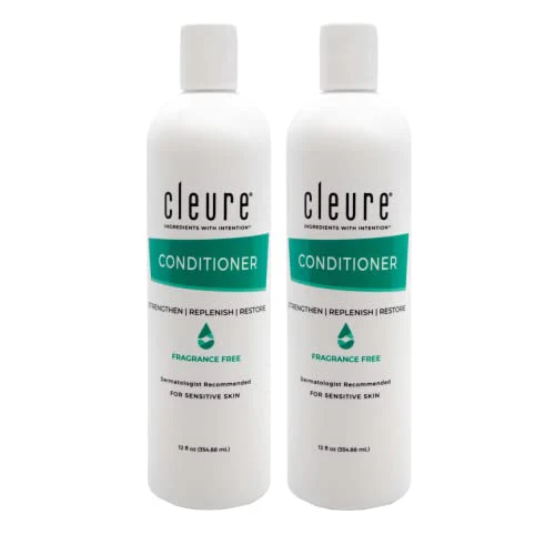 Cleure Hydrating Conditioner - Hypoallergenic, Moisturizes & Soothes Dry Scalp - 12 Fl Oz, 2 Pack