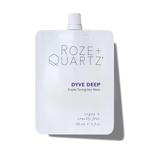 Roze + Quartz® Dyve Deep Hair Mask - Purple Toning + Moisture Repair for Blonde & Silver - 1oz