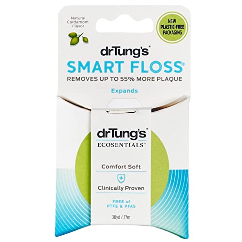 DrTung's Dental Floss - Natural Cardamom Flavor, Gentle on Gums, BPA & PFAS Free - Pack of 7
