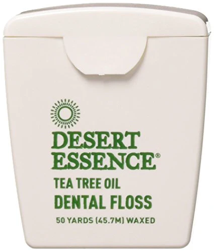 Desert Essence Tea Tree Dental Floss - Freshens Breath, Gluten-Free, 50 yd - Pack of 6