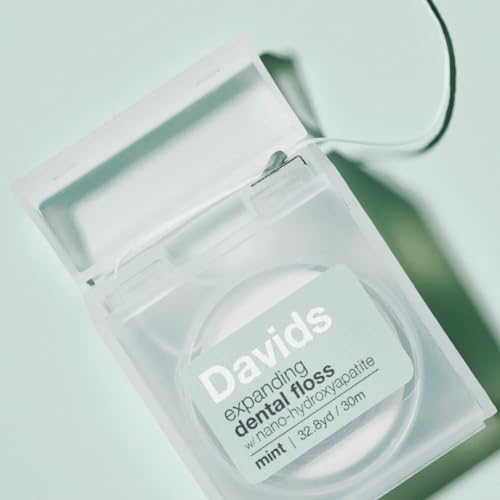 Davids Dental Floss - Expanding Design, Hydroxyapatite, Vegan, Mint Flavor - 66 yd Refill - Image 5