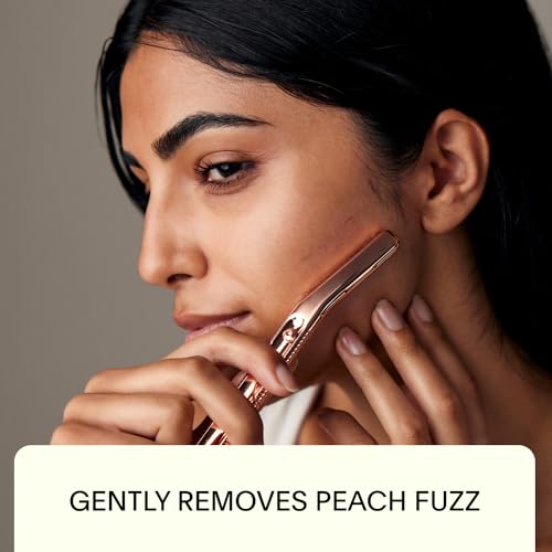 Leaf Shave Dermaplaner Kit - Exfoliates Skin, Plastic-Free Metal Razor with 12 Refills - Rose Gold - Image 3