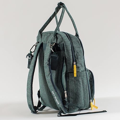 DYPER Diaper Tote Backpack - Organizes Essentials, Recycled Materials, Changing Pad - Green Melange - Image 5