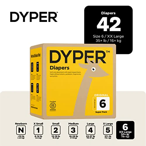DYPER Bamboo Baby Diapers - Hypoallergenic, Soft & Absorbent, Size 6, 42 Count - Image 4
