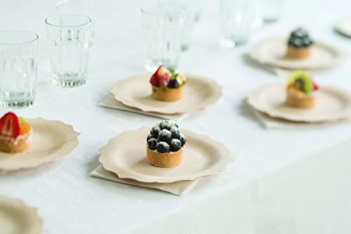 Bambu Compostable Bamboo Plates - 100% Biobased, Durable & Elegant, 7 Inch, Pack of 25 - Image 3