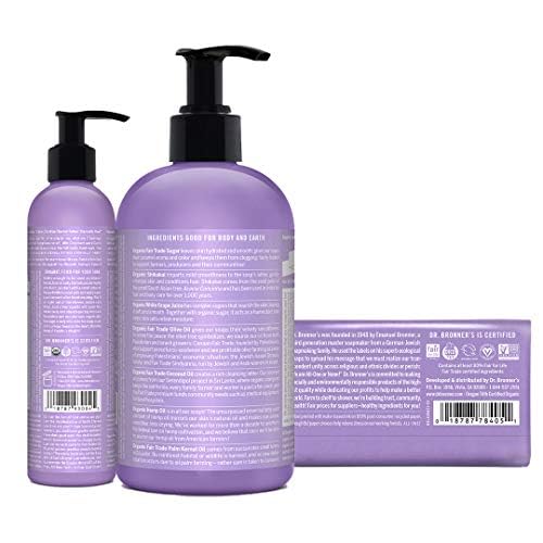 Dr. Bronner's Lavender Gift Set - Nourishing Body Lotion, Vegan & Biodegradable - 1 Soap 12oz, 8oz - Image 2