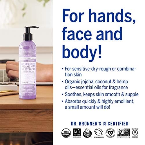 Dr. Bronner's Lavender Gift Set - Nourishing Body Lotion, Vegan & Biodegradable - 1 Soap 12oz, 8oz - Image 4