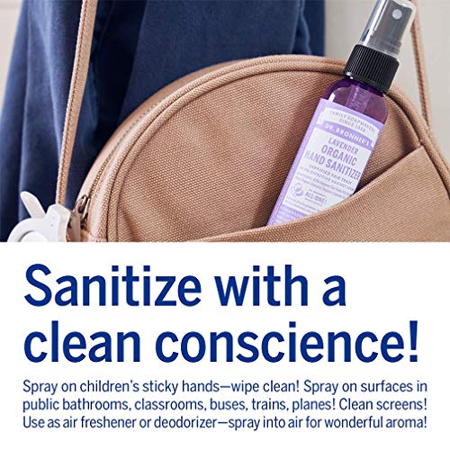 Dr. Bronner's Hand Sanitizer Spray - USDA Organic, Moisturizing & Effective, Peppermint - 2oz 2-Pack - Image 6